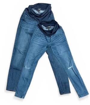 Lot of 2 Indigo Blue Full Panel  Maternity Jeans Size Small